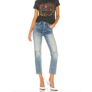 MOTHER Light Wash Blue Cropped Ankle Jeans